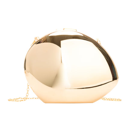 MAC160 Metal Acrylic Goose Egg Shoulder Crossbody Chain Cosmetic Bag