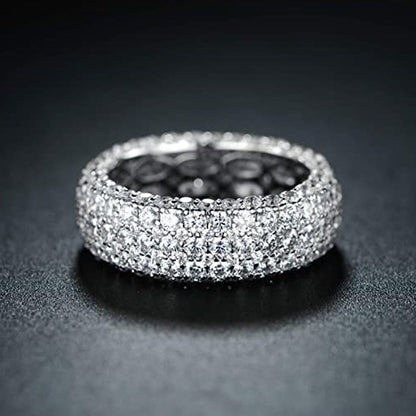 MAC164 Multi-Layered High-End Super Sparkling Full Diamond Ring