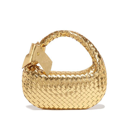 MAC168 Simple And Sstylish Woven Leather Handbag(No bow)