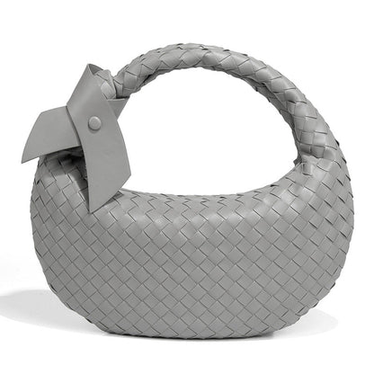 MAC168 Simple And Sstylish Woven Leather Handbag(No bow)