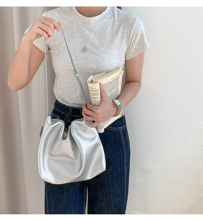 MAC180 High-End Pleated PU Leather All-Match Tote Bag