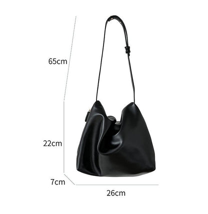 MAC180 High-End Pleated PU Leather All-Match Tote Bag