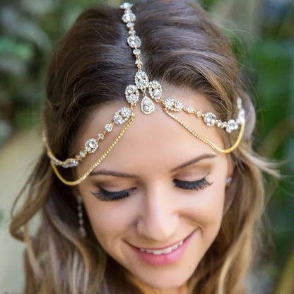 MAC188 Rhinestone Multi-Layered Drop Headband