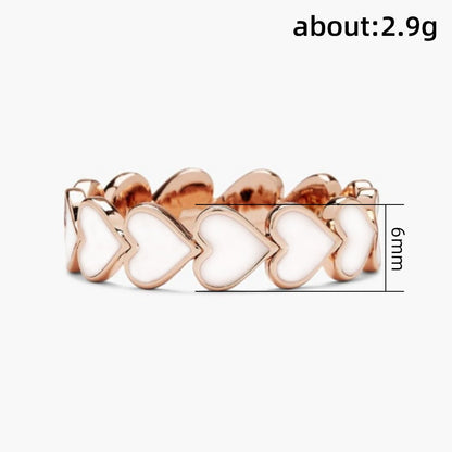 Simple Pink Heart-To-Heart Glue Ring and Earring(MAC198)