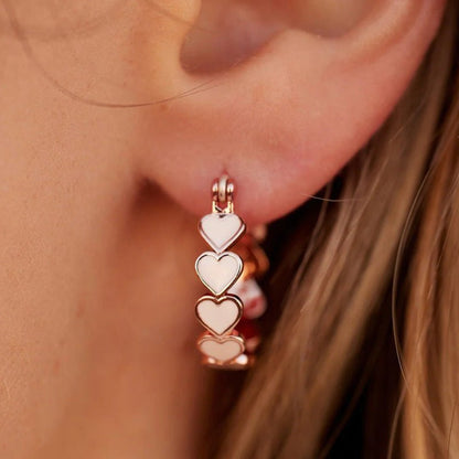 Simple Pink Heart-To-Heart Glue Ring and Earring(MAC198)