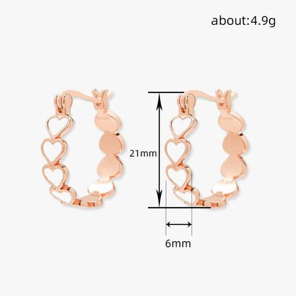 Simple Pink Heart-To-Heart Glue Ring and Earring(MAC198)