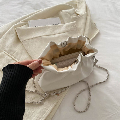 Versatile Chain Shoulder Crossbody Pleated Cloud Bag(MAC201)