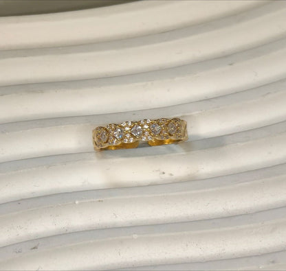 18K Gold Vacuum Plating: Brass With Zircon Open Ring(MAC213)