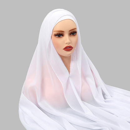 Magnetic Chiffon Instant Hijab | Easy-Wear Anti-Slip Square Scarf with Magnetic Closure (MH152)