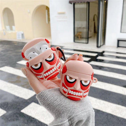 Maokei Attack on Titan 3D AirPods case featuring detailed Titan character design for AirPods protection.