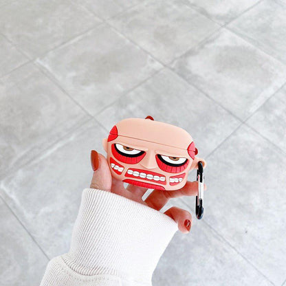 MaOKEI Attack on Titan 3D AirPod case featuring detailed Titan character design for AirPods protection.