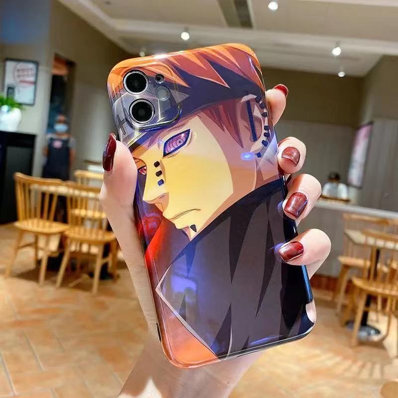 Naruto Pain phone case for iPhone 13 by MAOKEI featuring Naruto and Pain characters in vibrant design.