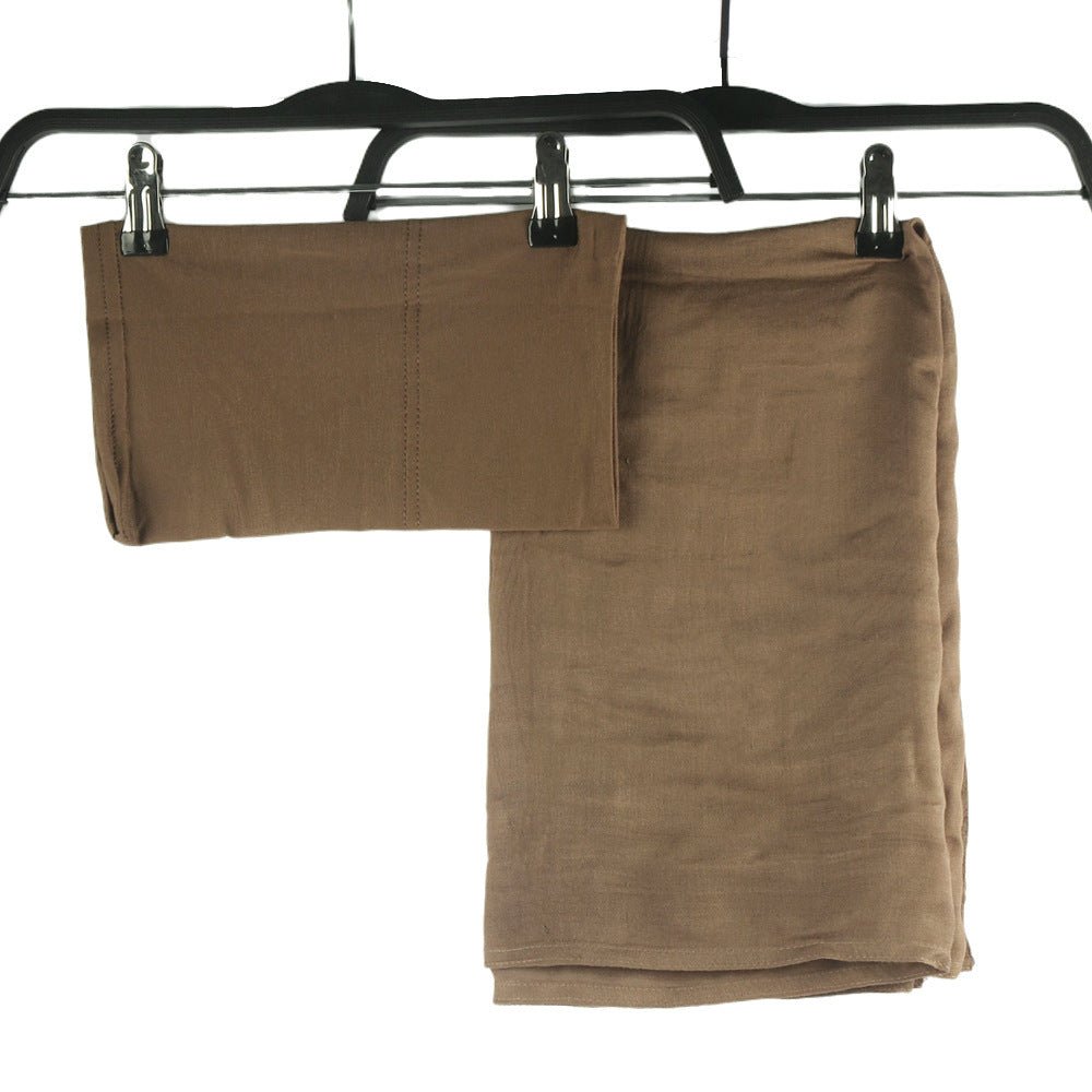Mariams Collection modesty pure color hijab and undercap 2-piece set, soft fabric in neutral tones, displayed flat.