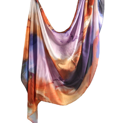 Elegant satin marble print hijab by Mariam's Collection, featuring a luxurious marble design and soft satin fabric.