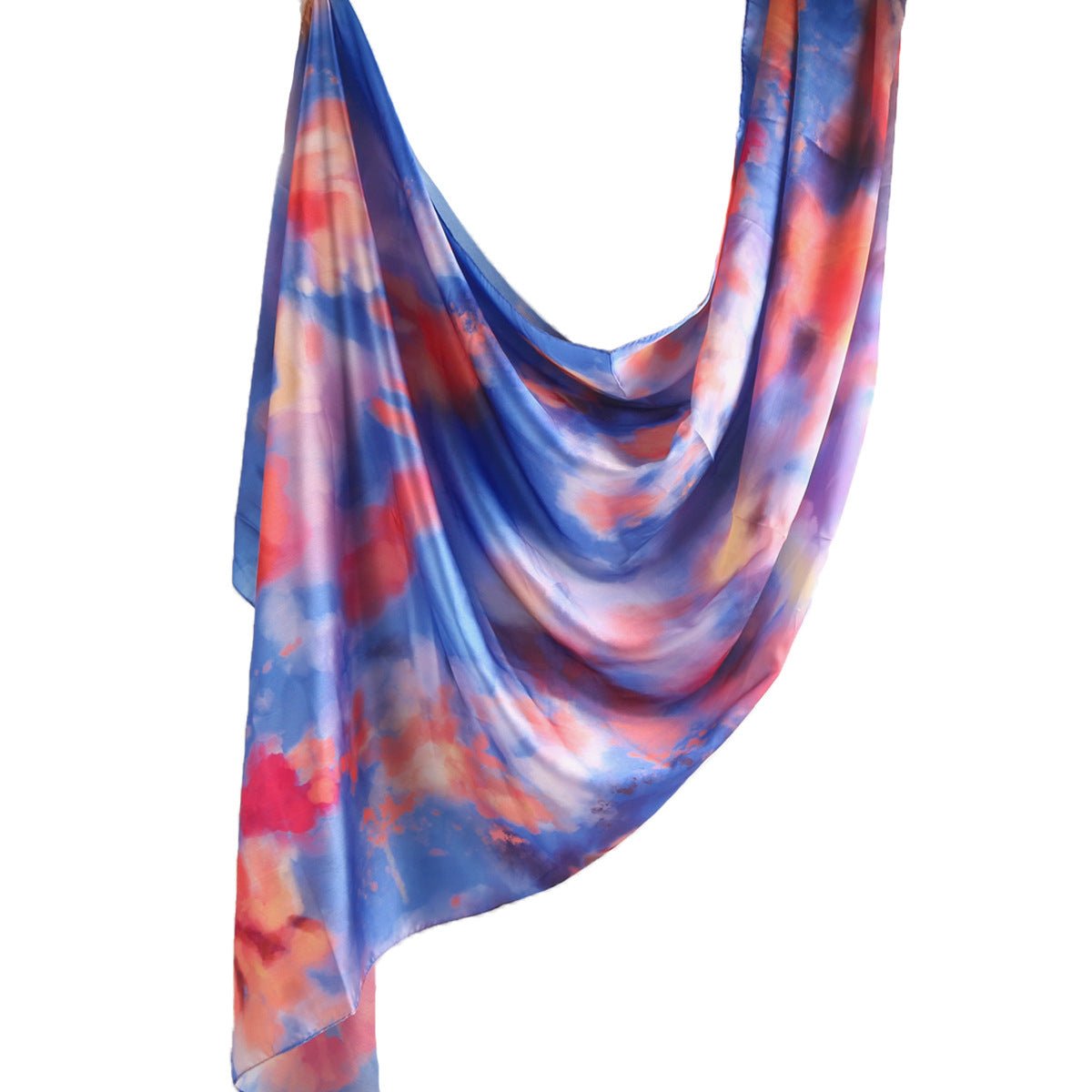 Mariams Collection satin marble print hijab in elegant style, featuring a smooth satin finish and marble pattern design.