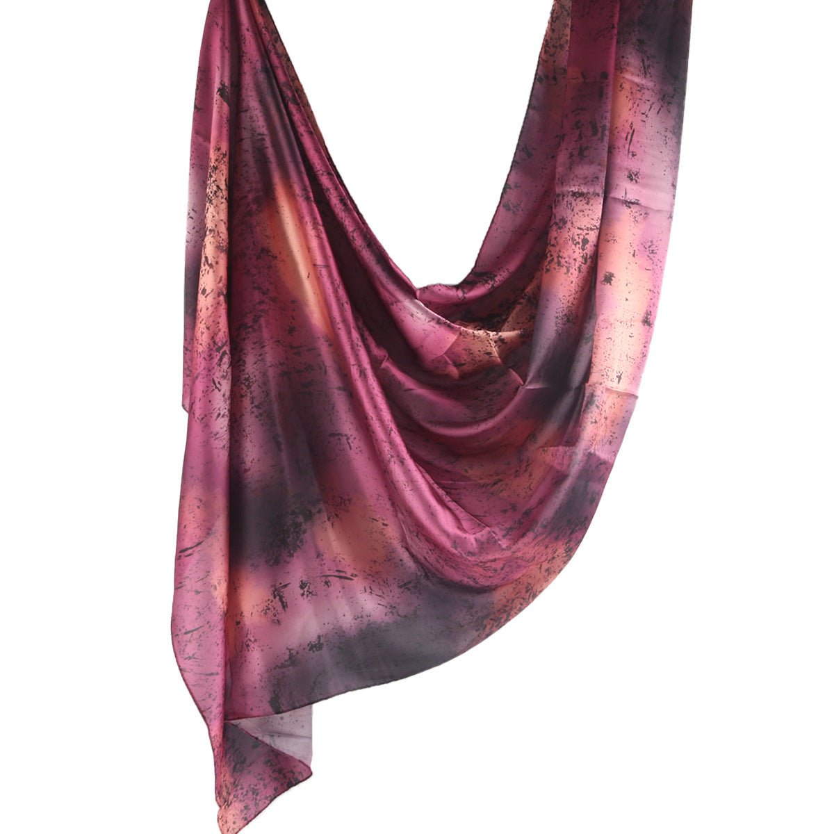 Elegant satin marble print hijab from Mariam's Collection, featuring a smooth fabric and sophisticated marble design.