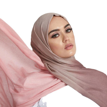 Modal gradient soft hijab by Mariam's Collection with color transition and natural flowing fabric, style MH162.
