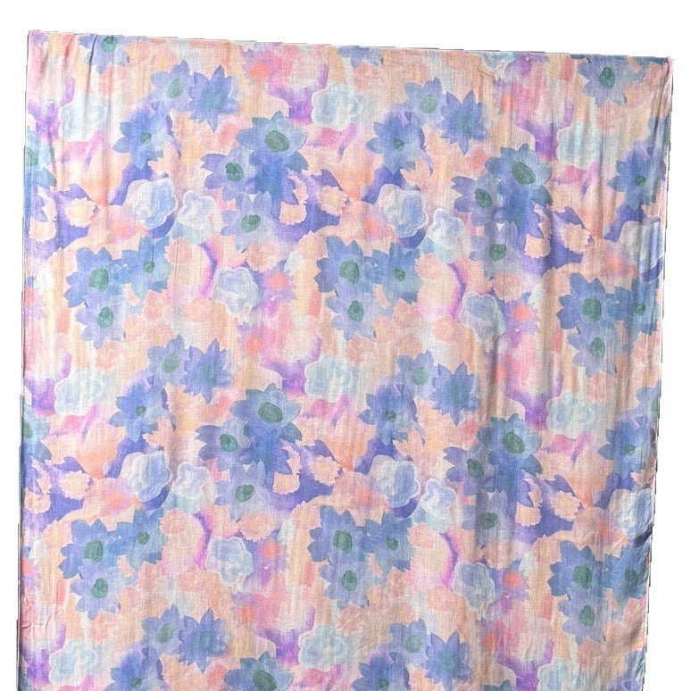 Vibrant floral print lightweight hijab scarf from Mariam's Collection featuring botanical design and soft, flowing fabric.