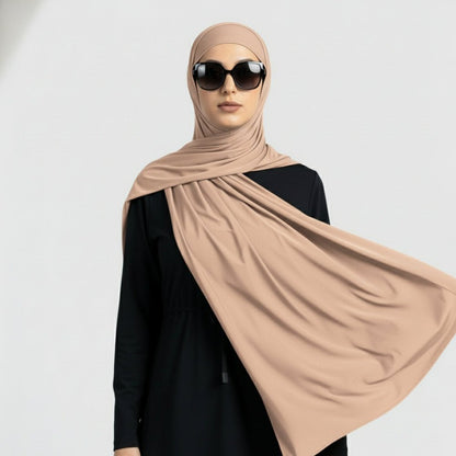 Premium cooling non-slip hijab by Mariam's Collection, breathable black sports hijab with comfortable fit and secure grip.