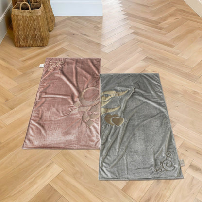 Meaningful Arabic Art German Velvet Couples Prayer Mat Set Interactive Pattern Prayer Mat (MR081)