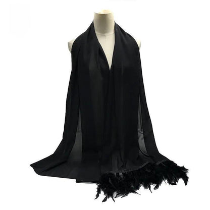 Chiffon Scarves Feather Scarf Hijab (MH039)