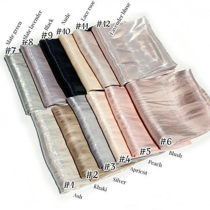 Solid Color Thin Plain Satin Long Hijab (MH051)