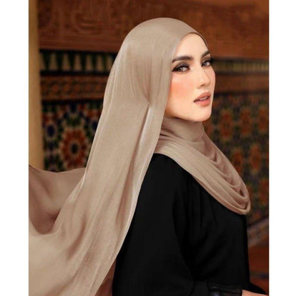 Solid Color Thin Plain Satin Long Hijab (MH051)