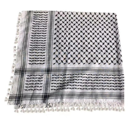MH052 Four-Sided Fringed  Keffiyeh Square Hijab