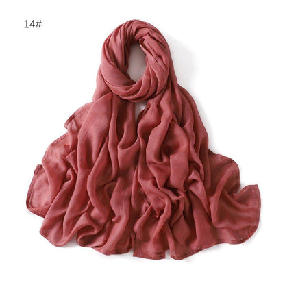 MH054 Rayon Solid Color Wide Brim Hijab