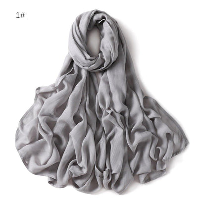 MH054 Rayon Solid Color Wide Brim Hijab