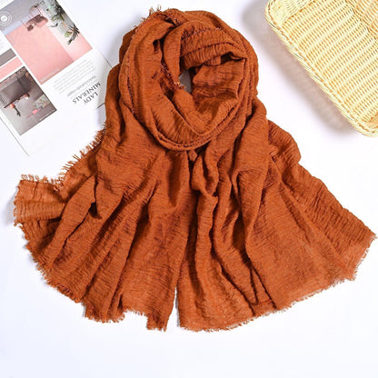 MH055 Encrypted Bubble Wrinkle Solid Color Hijab