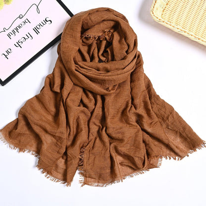 MH055 Encrypted Bubble Wrinkle Solid Color Hijab