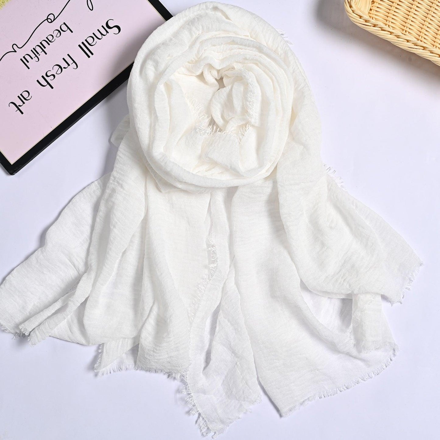 MH055 Encrypted Bubble Wrinkle Solid Color Hijab