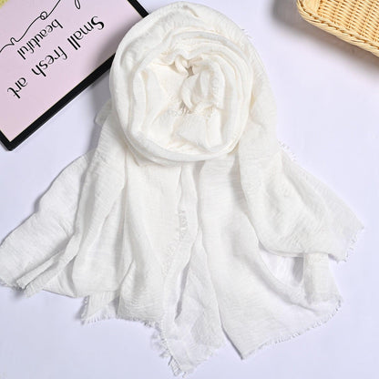 MH055 Encrypted Bubble Wrinkle Solid Color Hijab