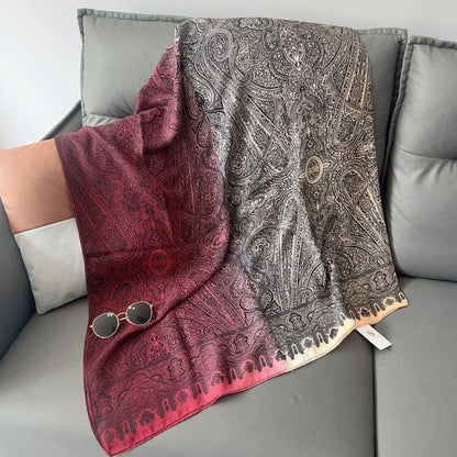 MH058 Cashew Printed Cotton And Linen Thin Hijab