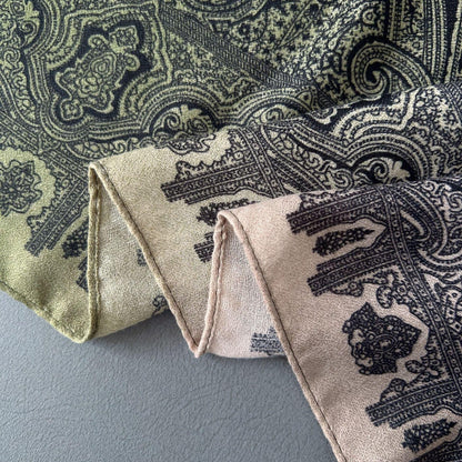 MH058 Cashew Printed Cotton And Linen Thin Hijab