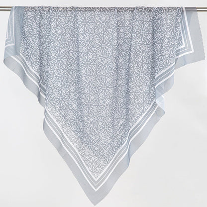 MH072 Square Floral Print Wavy Cut-off Voile Hijab