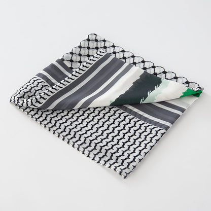 MH074 Keffiyeh Printed chiffon Hijab