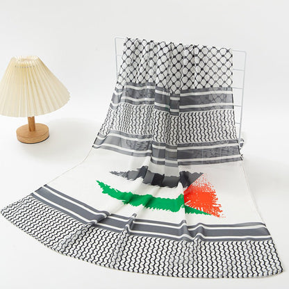 MH074 Keffiyeh Printed chiffon Hijab