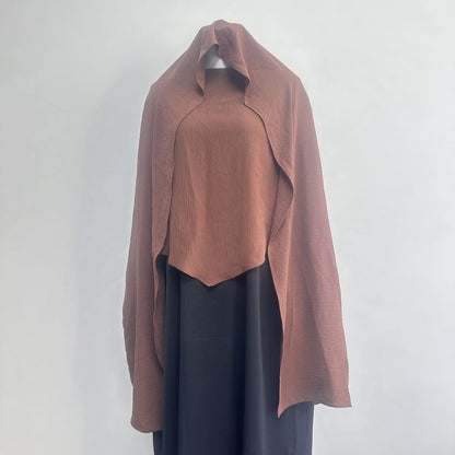 Fashion Single Layer Hijab Shawl With Scarf (MH082)
