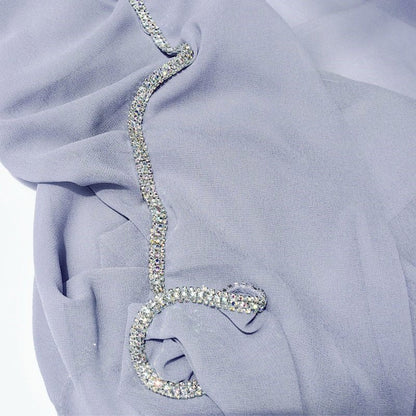 Diamond Trimmed Chiffon Hijab(MH087)