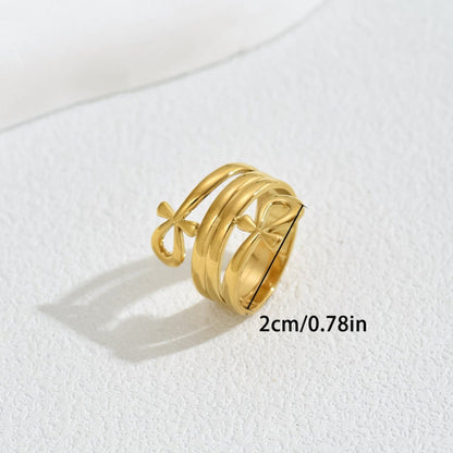 Minimalist Bow Design Statement Ring (MAC411)