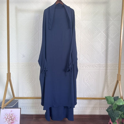 Solid Color Jilbab with Pockets (MJ016)