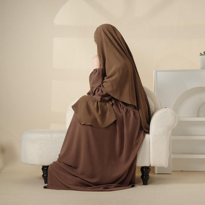 Elegant 2-Piece Crepe Abaya & Khimar Set (MK008)