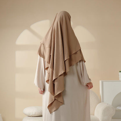 New Two-Layer Crepe Khimar (MK010)
