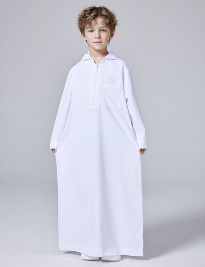 MKB007 Boys Solid Color Short-Sleeved Thobe