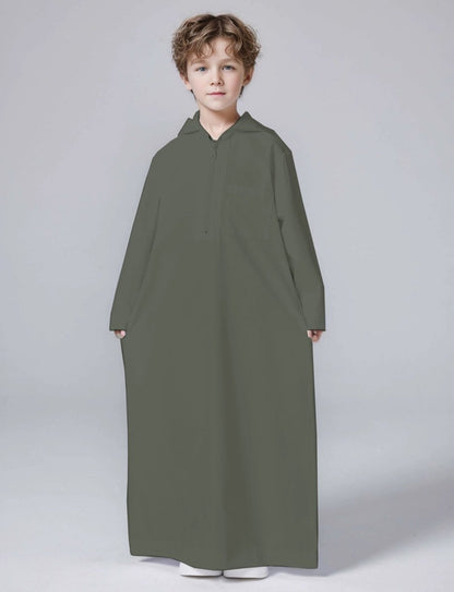 MKB008 Solid Color Hooded Kids Thobe