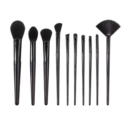 MMU032 entry-level 10 pcs Makeup Brushes Black Set