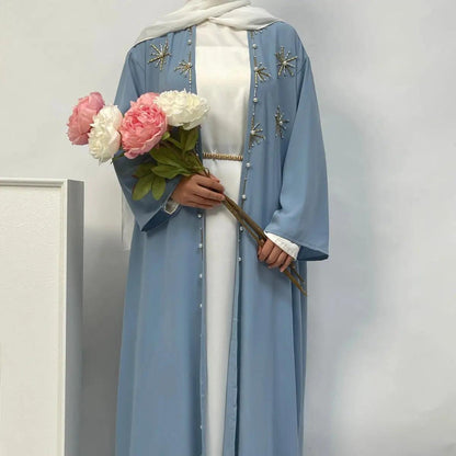 Nida Pearl 4-Piece Set Open Abaya (MOA012)