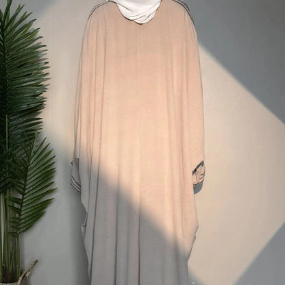 Batwing Sleeve Embroidered Open Abaya (MOA015)